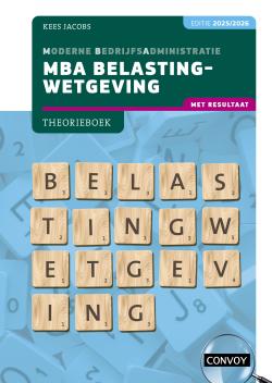 MBA Belastingwetgeving met resultaat 2025/2026 Theorieboek